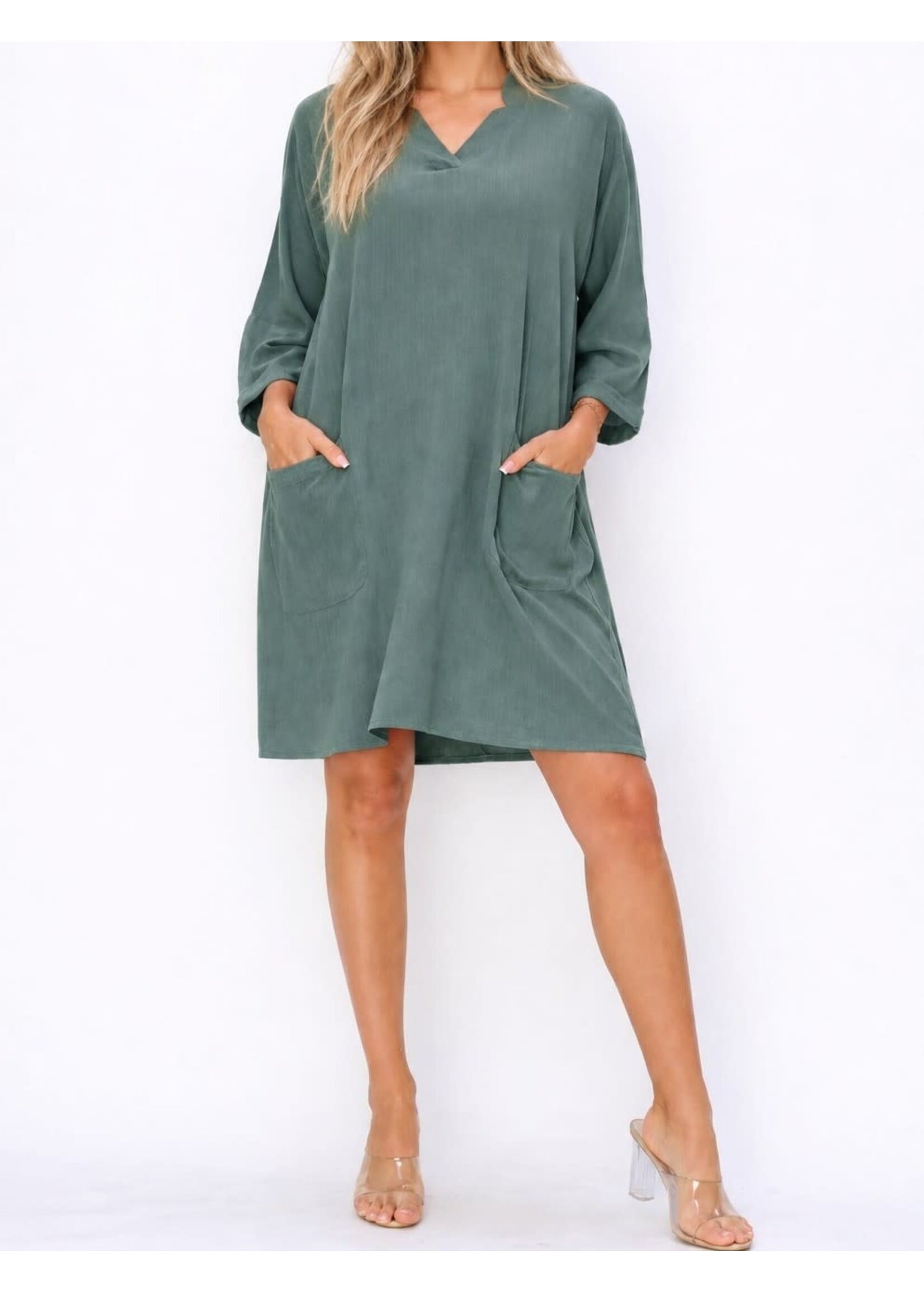 FUND20009 - OVERSIZED FIT LINEN DRESS
