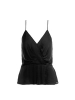 NZCT115456 - VNECK PLEATED PEPLUM TOP