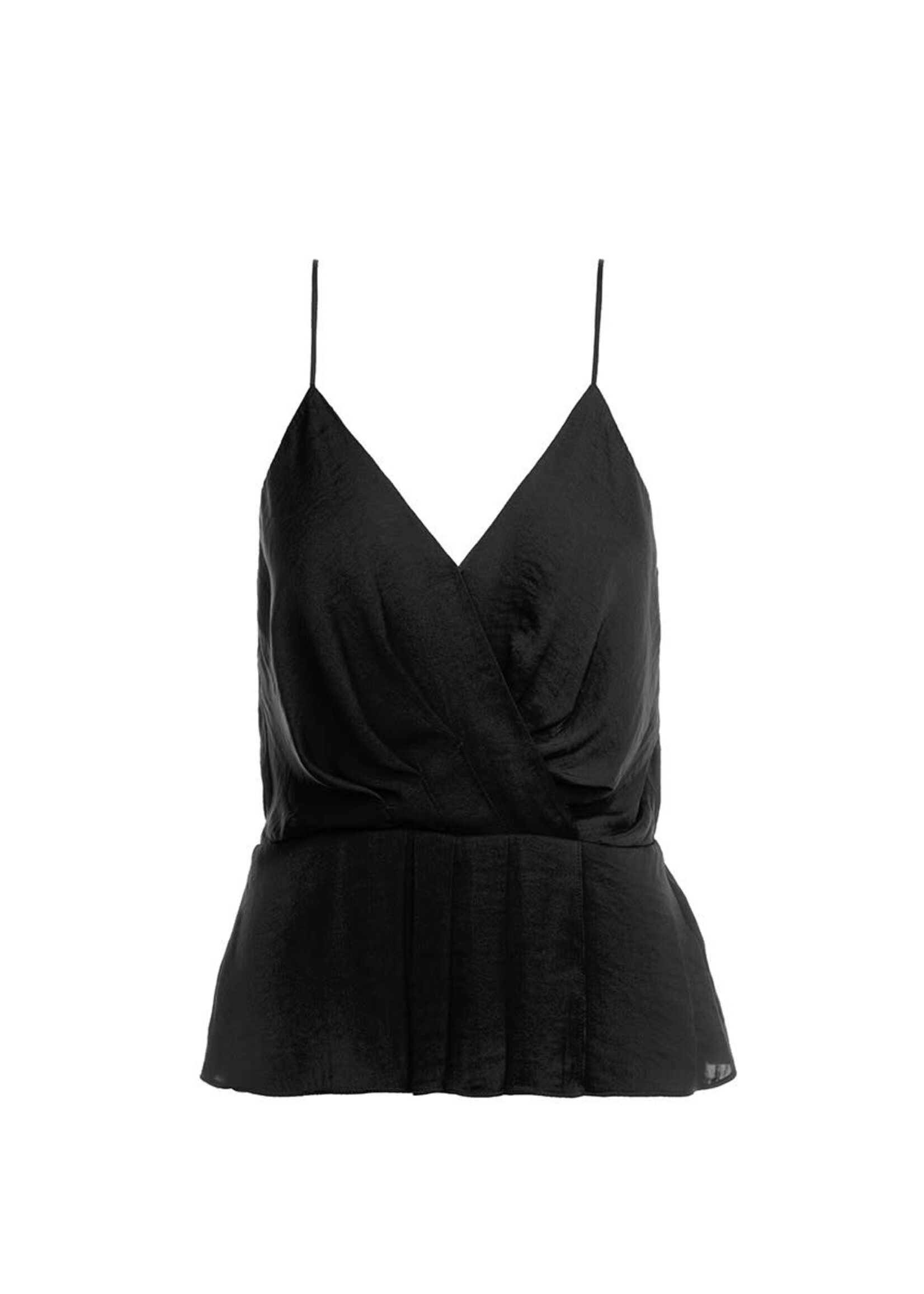NZCT115456 - VNECK PLEATED PEPLUM TOP