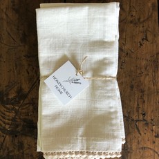 Cotton Lace Trimmed Napkins - set of 4