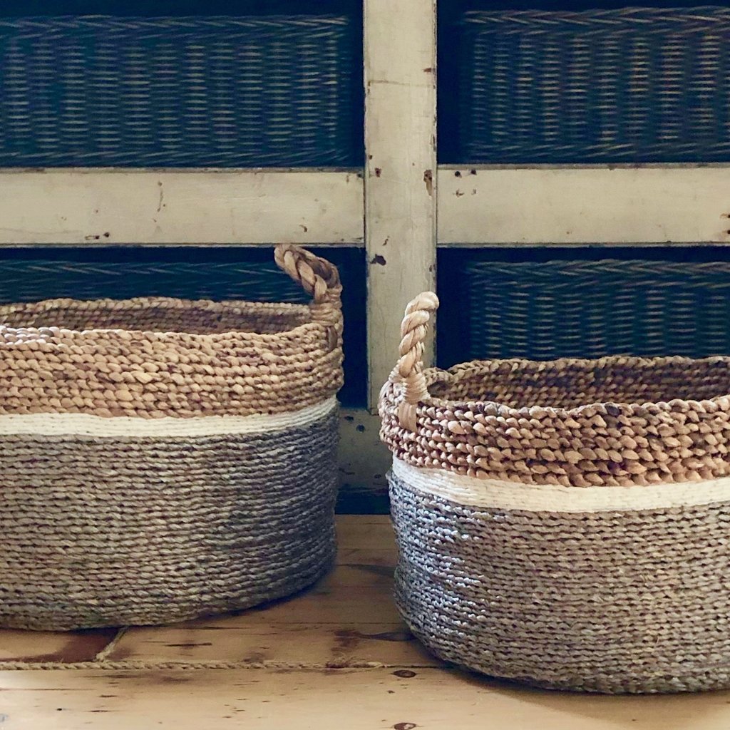 Tri-color Seagrass Basket