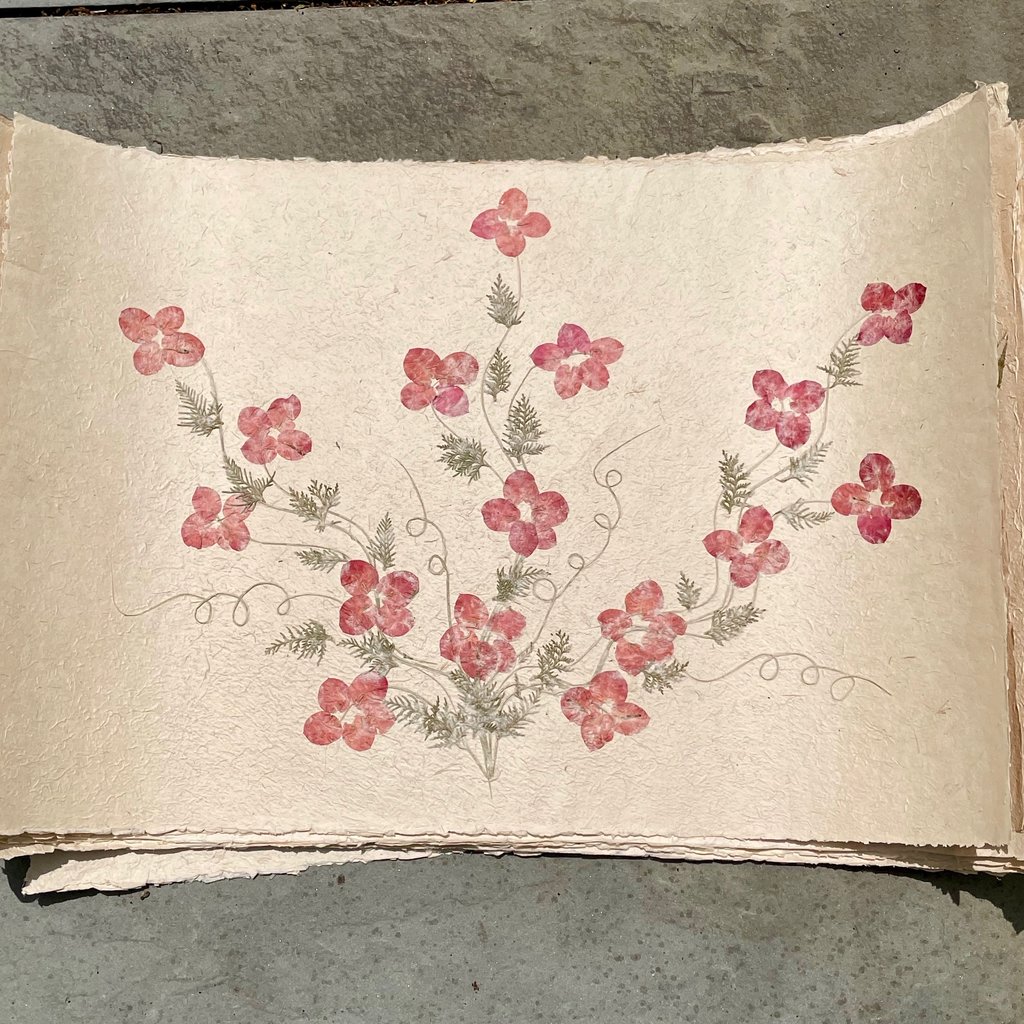 Flower Paper 24x35 - Red/Pine