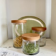 Glass Canister Wood Lid - Small