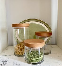 Glass Canister Wood Lid - Small