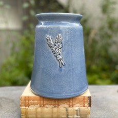 Mason Jar w/ Sprig - Blue