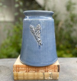 Mason Jar w/ Sprig - Blue