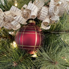 Plaid Metallic Glass Ornament