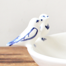 Ceramic Bird Bowl - Blue