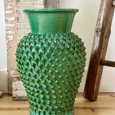 Tall Pinecone Vase - Green