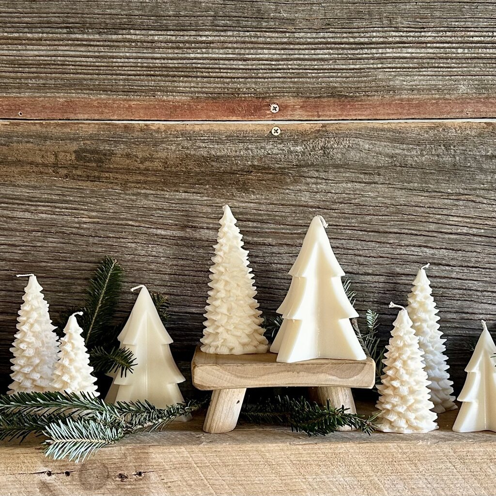 Christmas Tree Candles - White