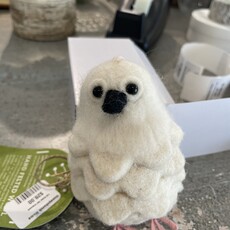 Handmade Felt Snowy Owl Christmas Ornament