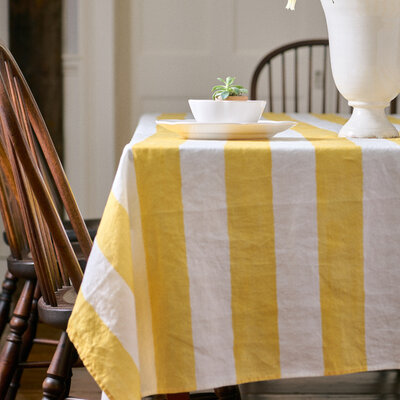 Striped Linen  Tablecloth Collection