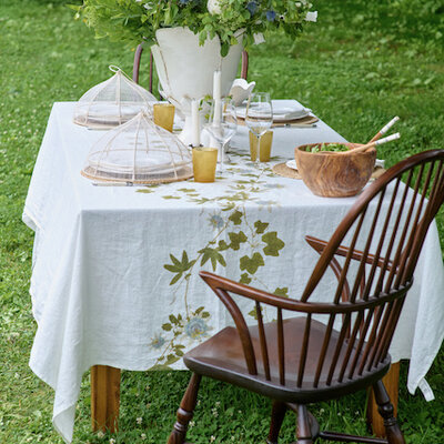 Summerill & Bishop - Passiflora Linen Tablecloth
