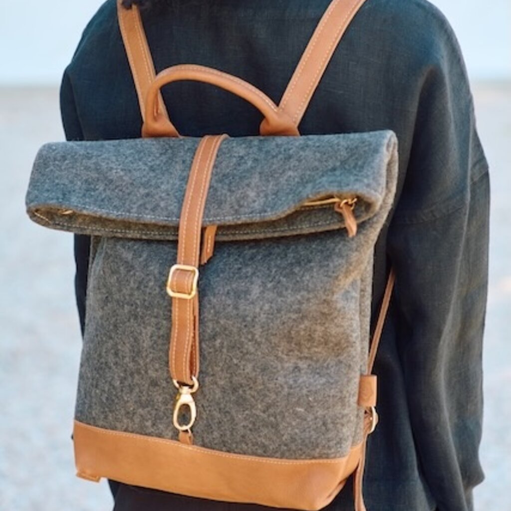 Felted Wool / Leather Backback