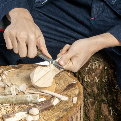 Higonokami Folding Knife - Brass Handle, Blue Steel