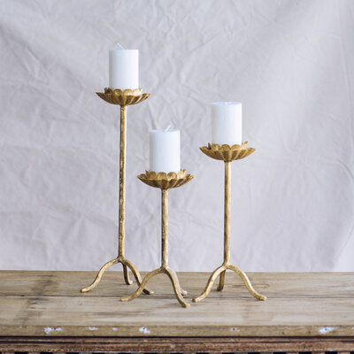 Honeychurch Flower Candlestick - Iron