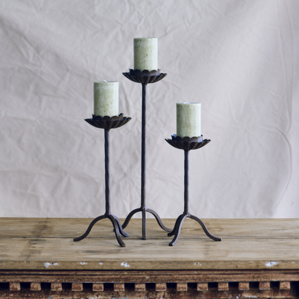 Honeychurch Flower Candlestick - Iron