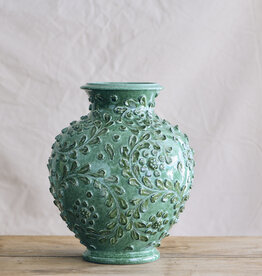 Vase with Vines - Dark Green