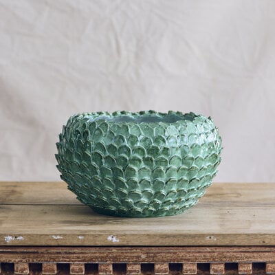 Scalloped Bowl - Dark Green
