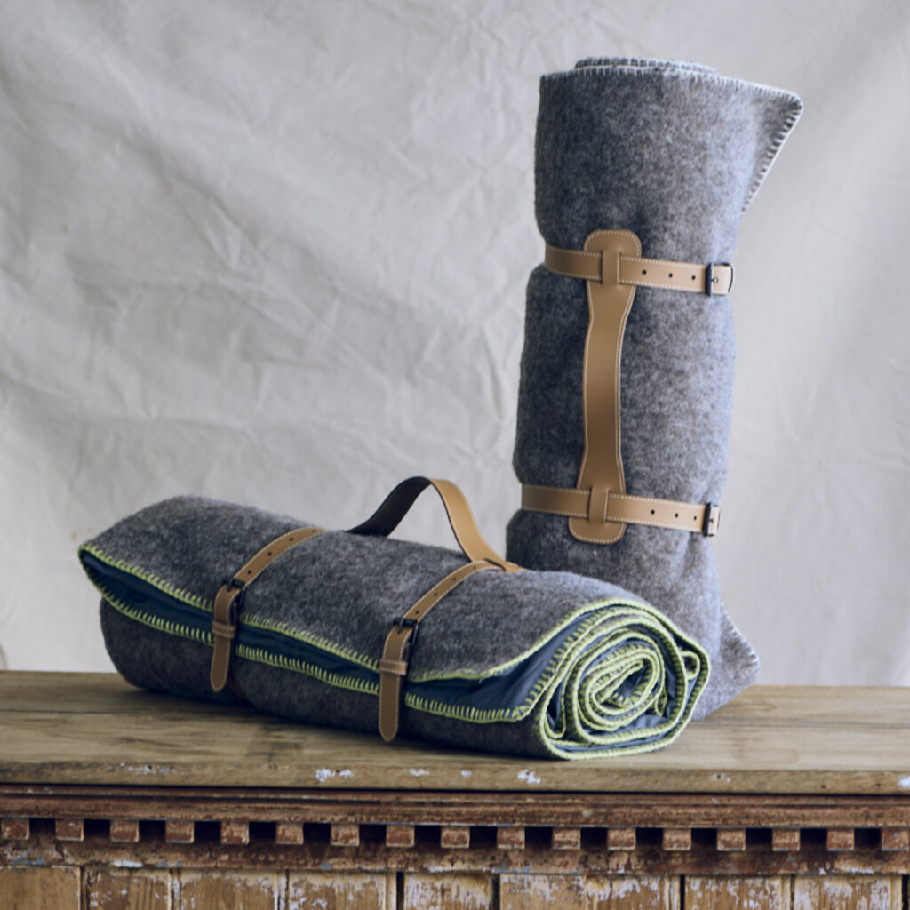 Montcalm Grey Picnic Throw - Basil Stitch