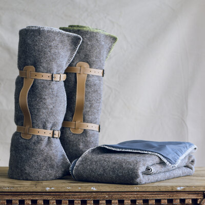 Montcalm Grey Picnic Throw - Ivory Stitch