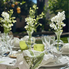 Summerill & Bishop Lily of the Valley 'Muguet' Linen Napkin