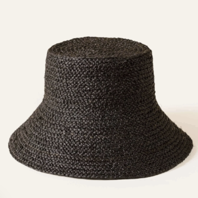 Raffia Bucket Hat - Black