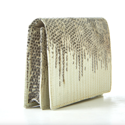 Lizard Flap Card Case - Natural