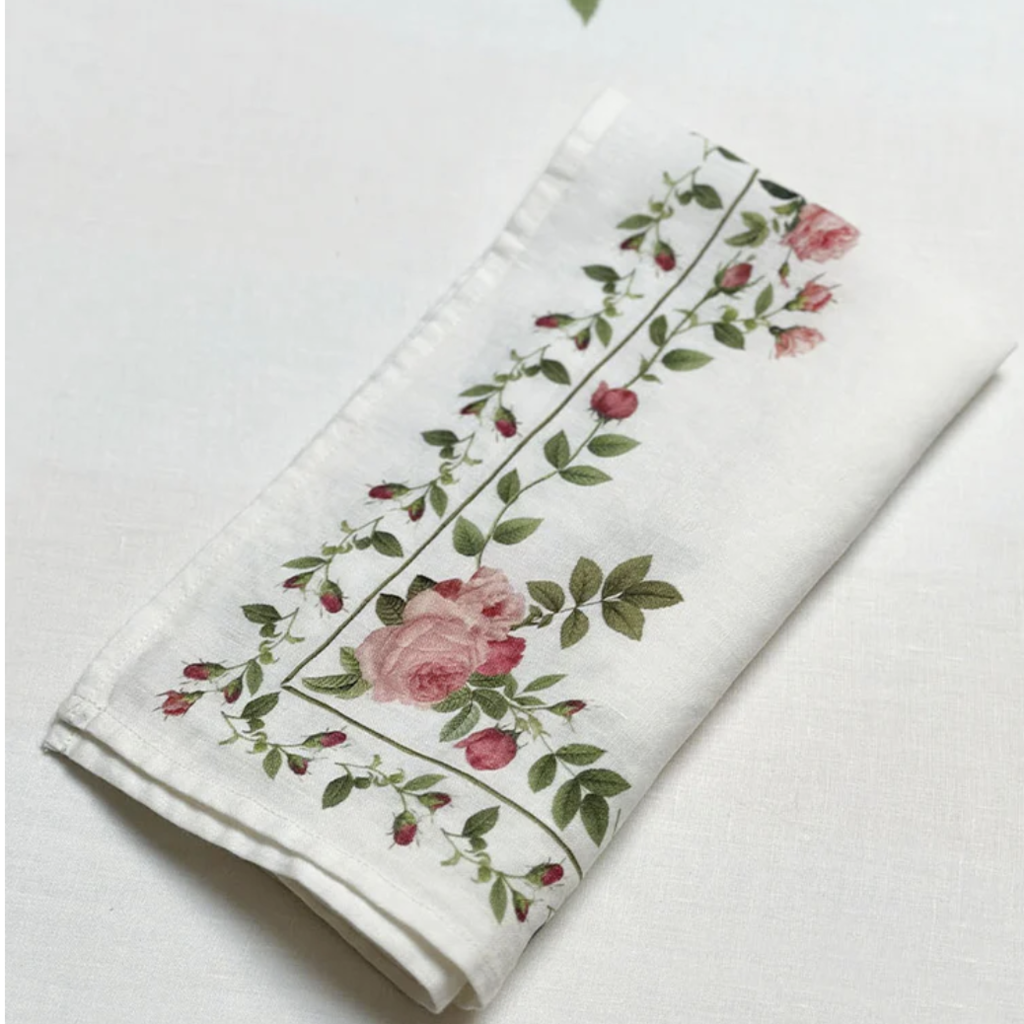 Rose Trellis Linen Napkin