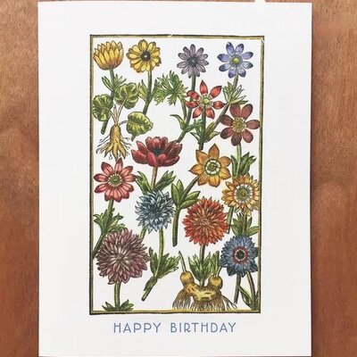Garden Anemone Birthday Card