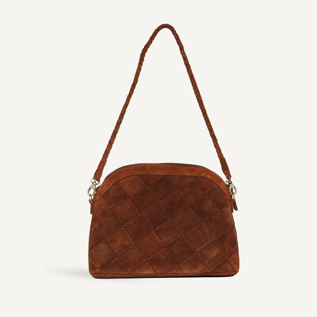 Carmen Grand Weave Suede Bag -