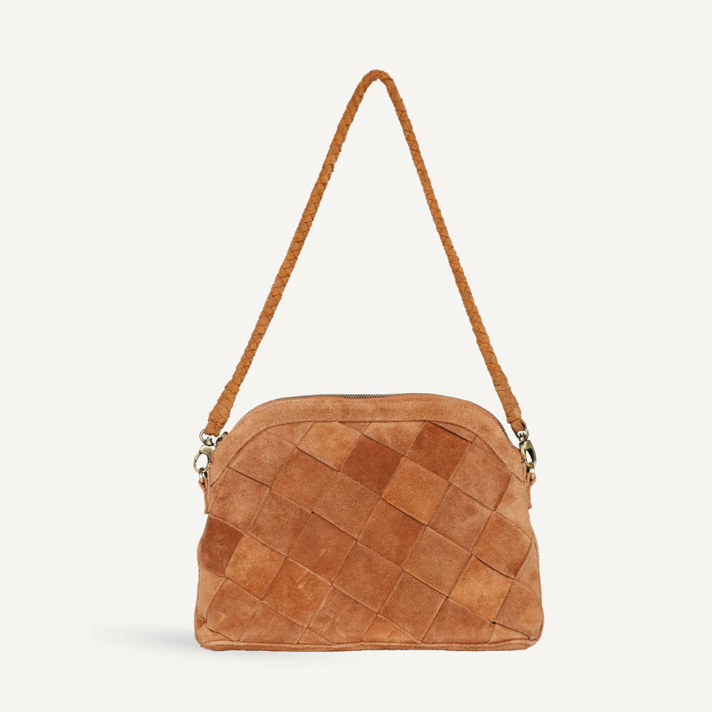 Carmen Grand Weave Suede Bag -