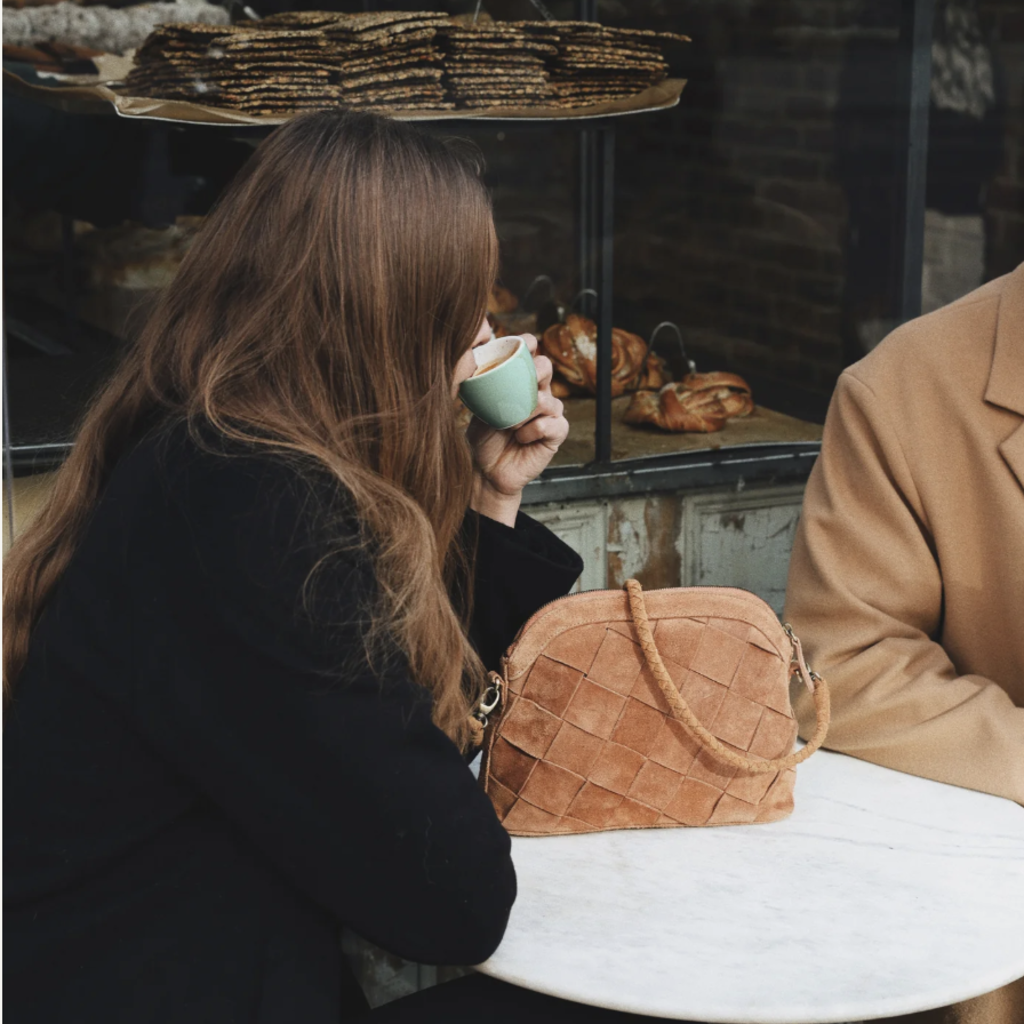 Carmen Grand Weave Suede Bag -