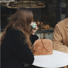 Carmen Grand Weave Suede Bag -