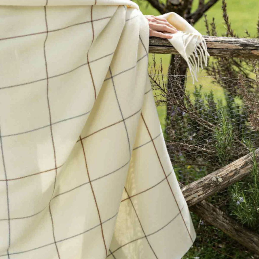 Lambswool Windowpane Throw -