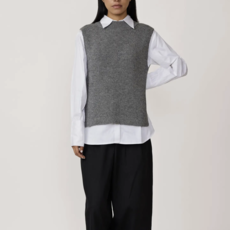 Mockneck Sweater Vest - Charcoal