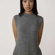 Mockneck Sweater Vest - Charcoal