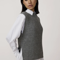 Mockneck Sweater Vest - Charcoal