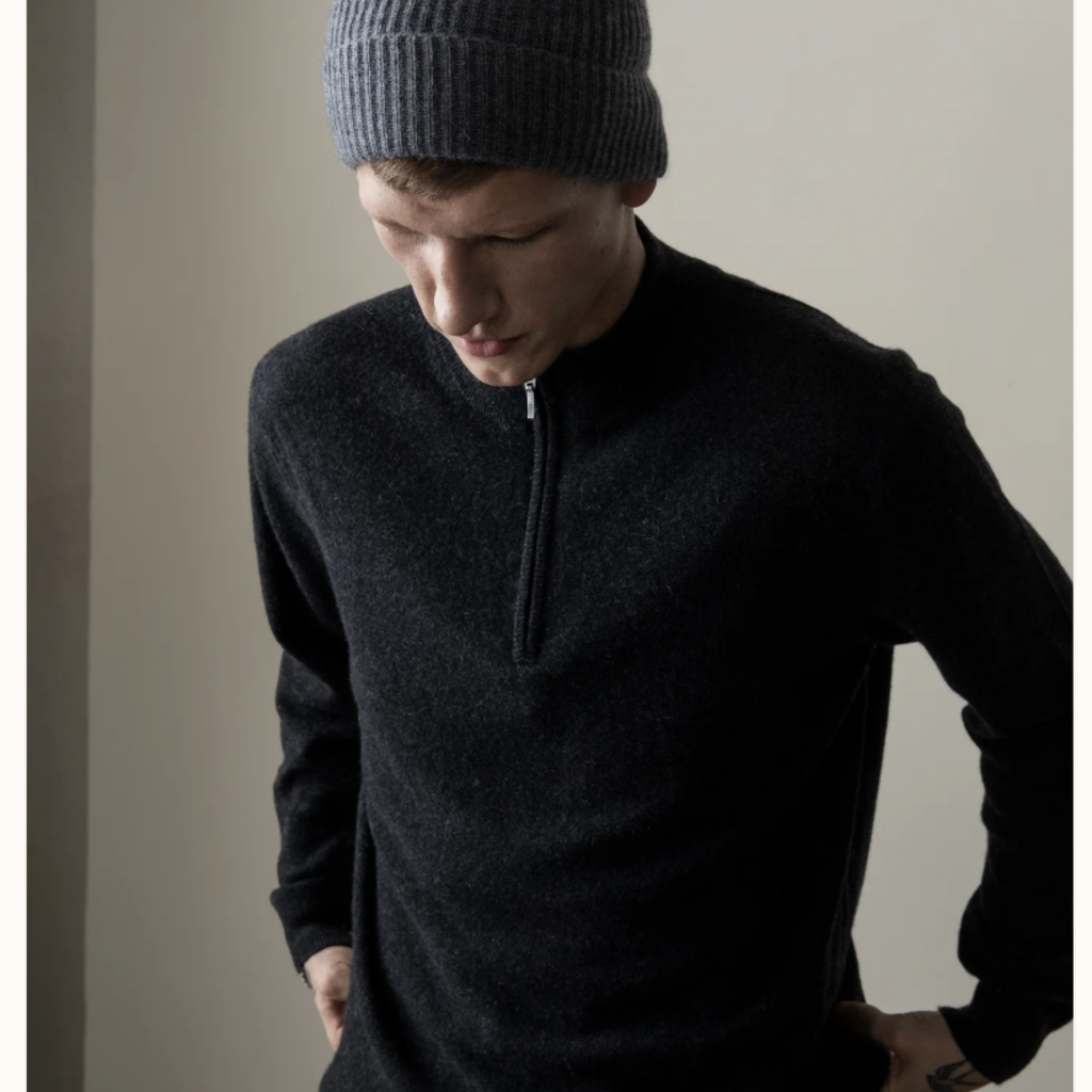 Men's Cashmere Half-Zip Sweater -