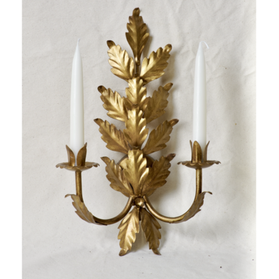 Leaves Candle Wall Sconce - Gold