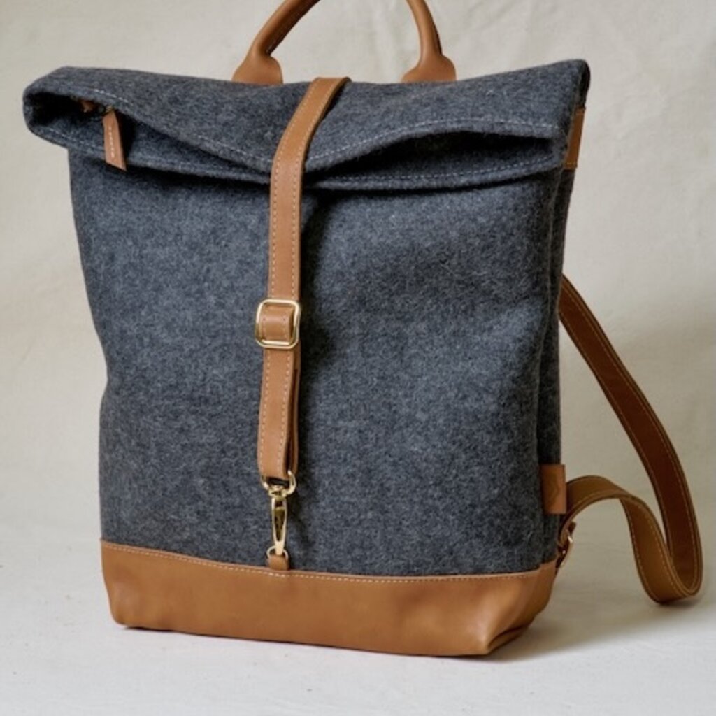 Felted Wool / Leather Backback
