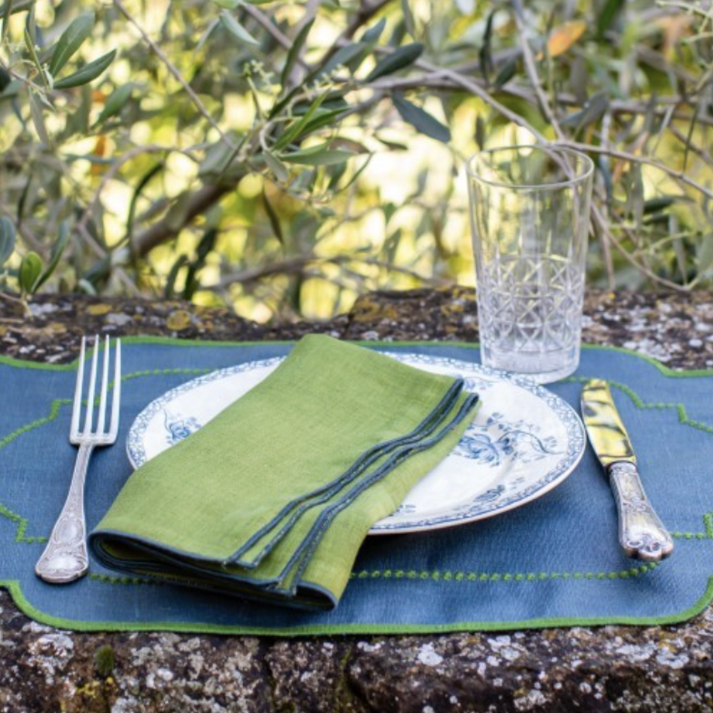 Adele Placemat - Deep Blue/Fern