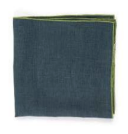 Filo Linen Napkin - Deep Blue/Fern