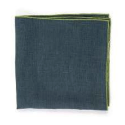 Filo Linen Napkin - Deep Blue/Fern
