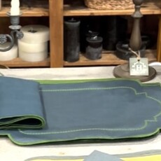 Filo Linen Napkin - Deep Blue/Fern