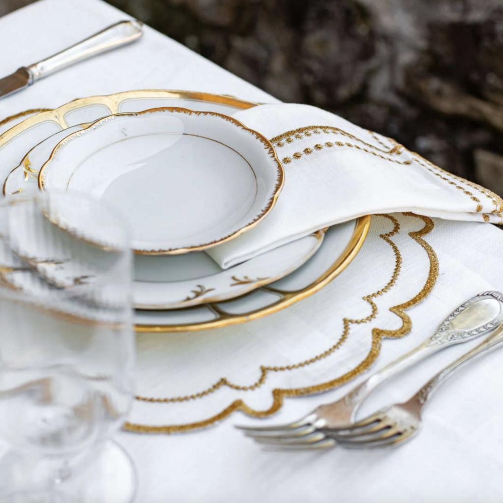 Letizia Placemat - Ivory/Gold
