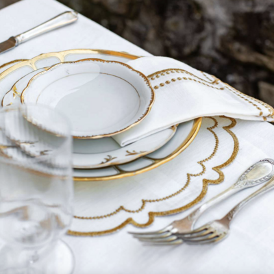 Letizia Placemat - Ivory/Gold