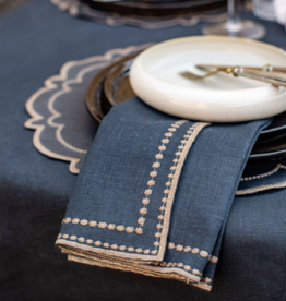 Letizia Linen Napkin - Coal/Walnut