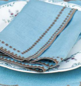 Letizia Linen Napkin - Dolphin/Walnut