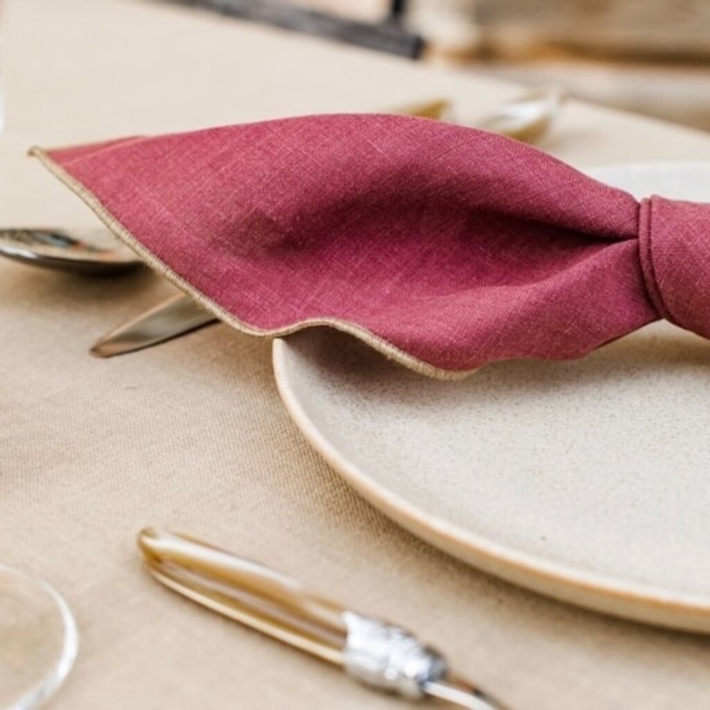 Filo Linen Napkin - Red/Ginger